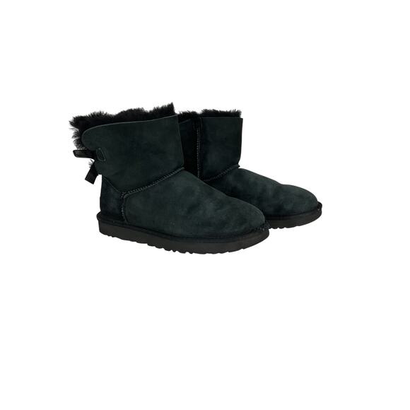 Ugg Mini Bailey Black Boots Size 8 B - Picture 3 of 6